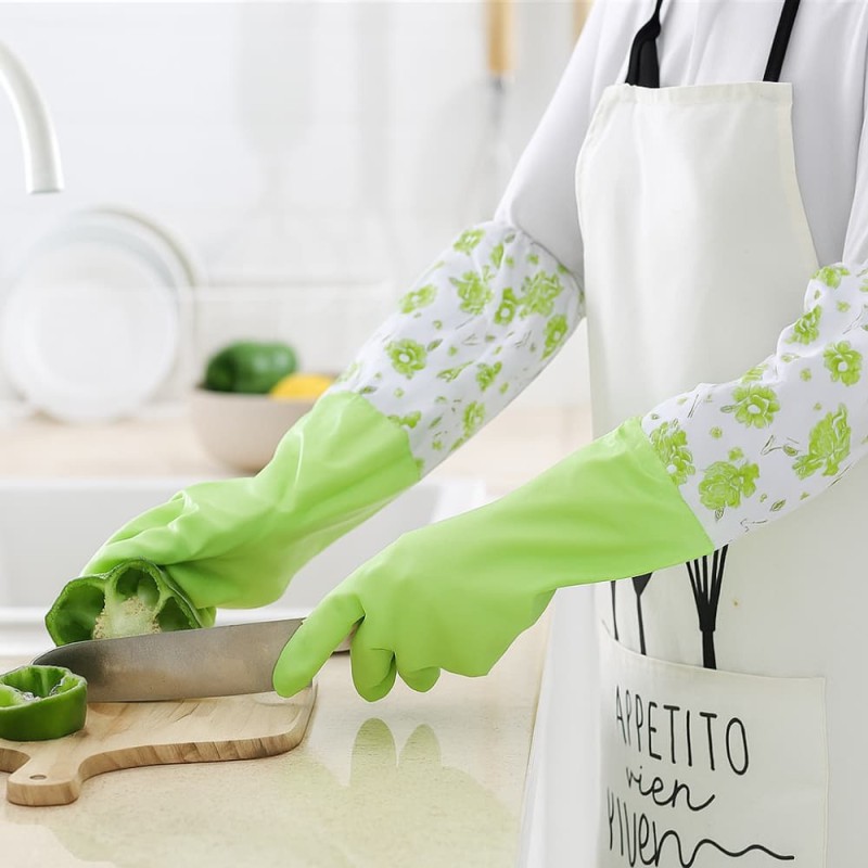 Rubber Cleaning Gloves Kitchen Dishwashing Gloves (Multi-Colors) — photo 3